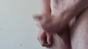 Muscle guy position and jerk off with cum cum