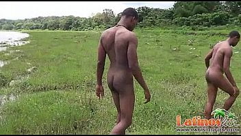 Latino gay mates get down and dirty after a swim