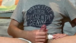 Horny brazilian teen jerks off and ends with tons of cum