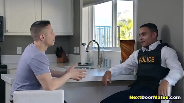 Latino gay cop makes his snitch suck & fuck his cock