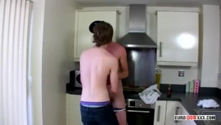 Bottom twink ass plowed in the kitchen