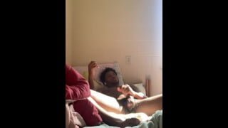 St8 Guy Jerks and plays with hole in College Dorm(CUMSHOT)(GETS CAUGHT BY ROOMMATE)