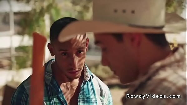 Gay cowboy anal fucks muscle black man at the conversion camp