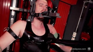 Slave can’t escape and surrenders his hole to the machine