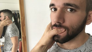 Puerto Rican Bearded Stud Sucks Cock POV Latino Gay Porno